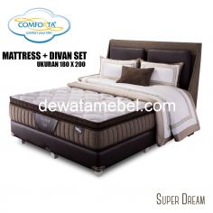 Kasur + Dipan Set Ukuran 180 - Comforta Super Dream 180 Set  / Black